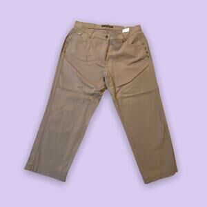 Luisa Cerano Light Brown Cropped Jean Chino Capris Stretch Size 29